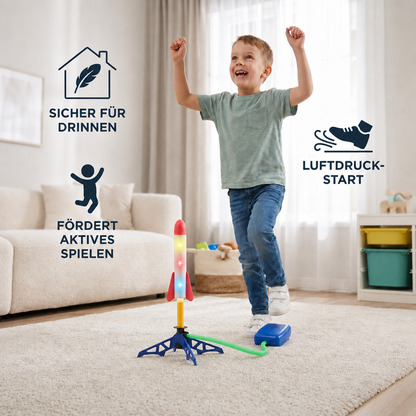 Sicherer & weicher Raketenwerfer für Kinder – Luftbetriebenes Spielzeug für drinnen