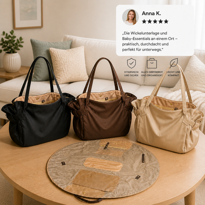 2-in-1 Faltbare Wickeltasche & Wickelunterlage – Leichte, geräumige Reisetasche für Mütter
