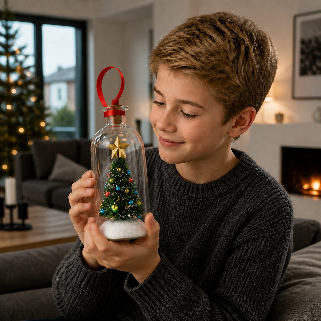 Aufnehmbare Weihnachtsbotschaft in der Flasche als Anhänger mit Sprachwiedergabe