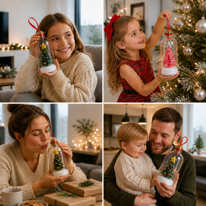 Aufnehmbare Weihnachtsbotschaft in der Flasche als Anhänger mit Sprachwiedergabe