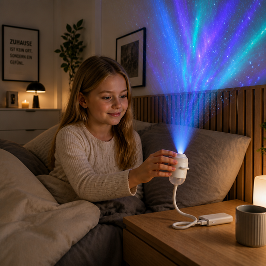 NightSky dimmbarer USB-Galaxieprojektor mit Sternen- & Auroraeffekten