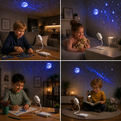 NightSky dimmbarer USB-Galaxieprojektor mit Sternen- & Auroraeffekten