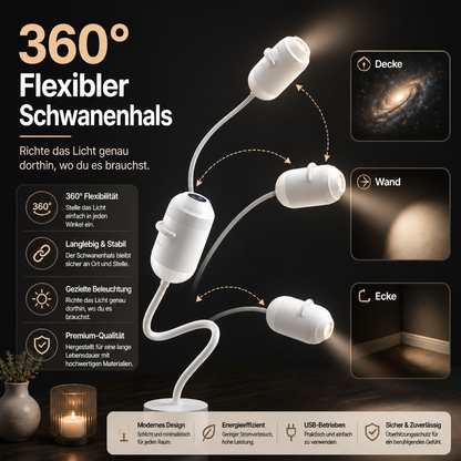 NightSky dimmbarer USB-Galaxieprojektor mit Sternen- & Auroraeffekten