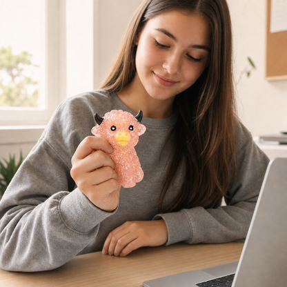Mini-Highland-Rind-Squishy als Anti-Stress-Spielzeug