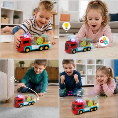 Interaktives Feuerwehrwagen-Zahnradspielzeug mit Licht