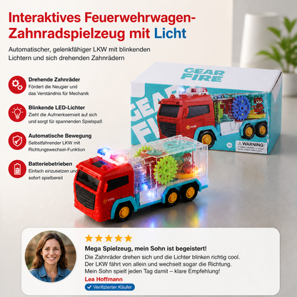 Interaktives Feuerwehrwagen-Zahnradspielzeug mit Licht