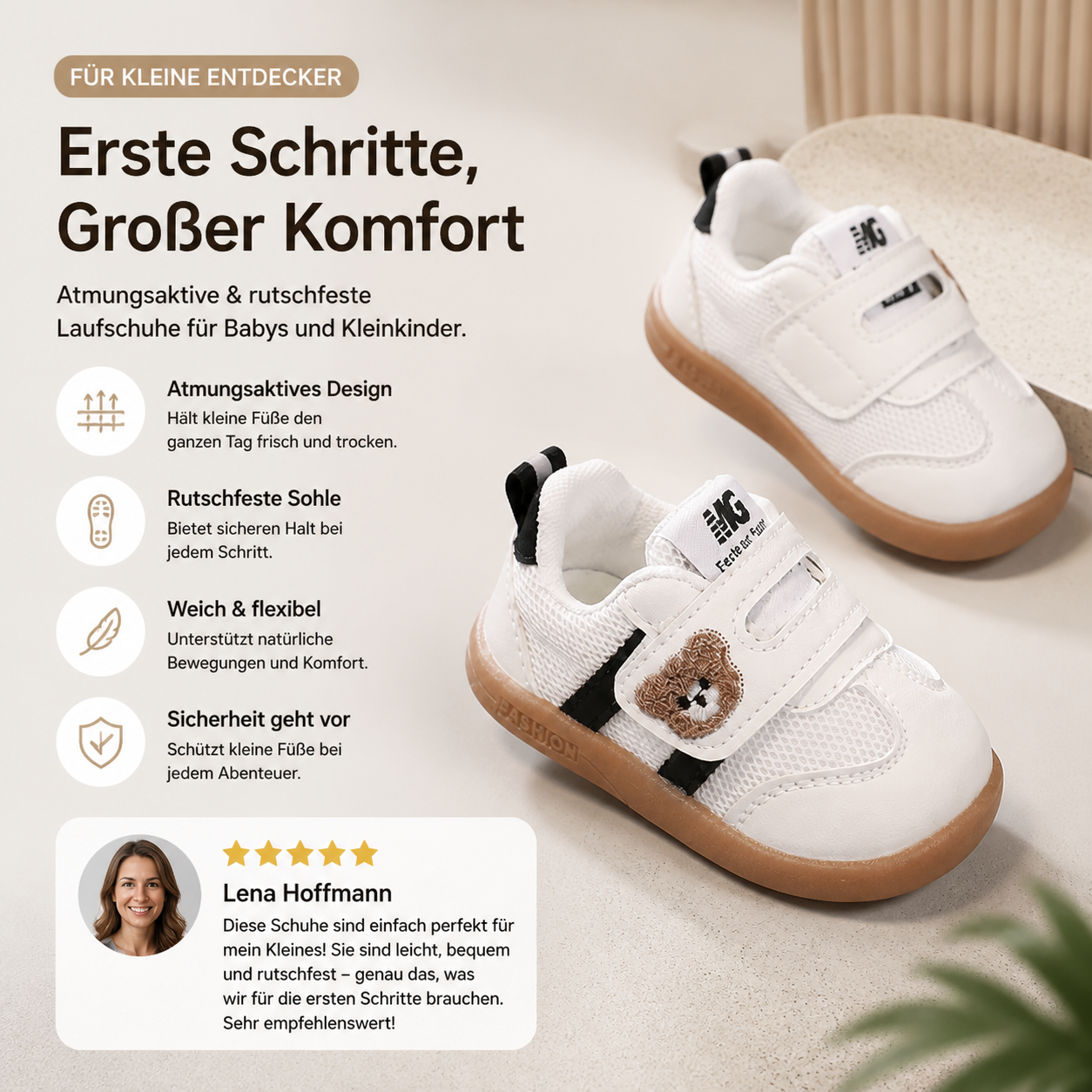 Atmungsaktive Lauflernschuhe für Babys & Kleinkinder – Weiche, rutschfeste Sohle