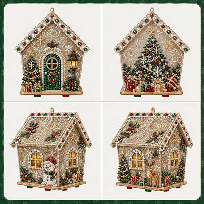 DIY-3D-Lebkuchenhaus-Puzzle aus Holz & Diamond-Art-Set