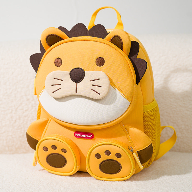 Kinder-Rucksack mit Cartoon-Tiermotiv – Leichter Schulrucksack mit mehreren Fächern