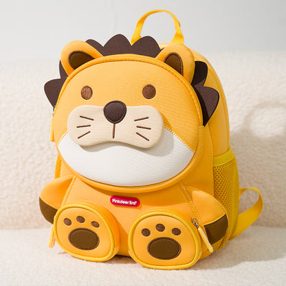 Kinder-Rucksack mit Cartoon-Tiermotiv – Leichter Schulrucksack mit mehreren Fächern