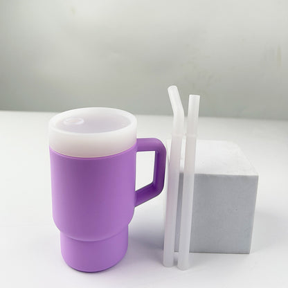 Auslaufsicherer Silikon-Trinkbecher mit Strohhalm für Kleinkinder