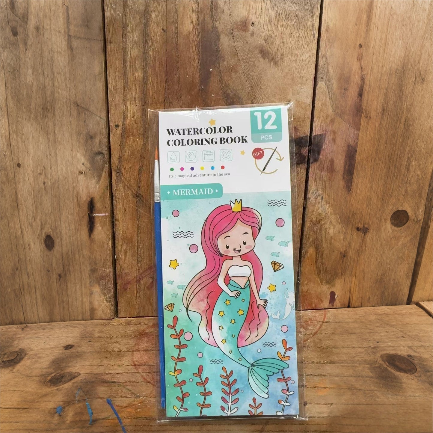 All-in-One-Aquarell-Malbuch mit integrierten Farben & Pinsel
