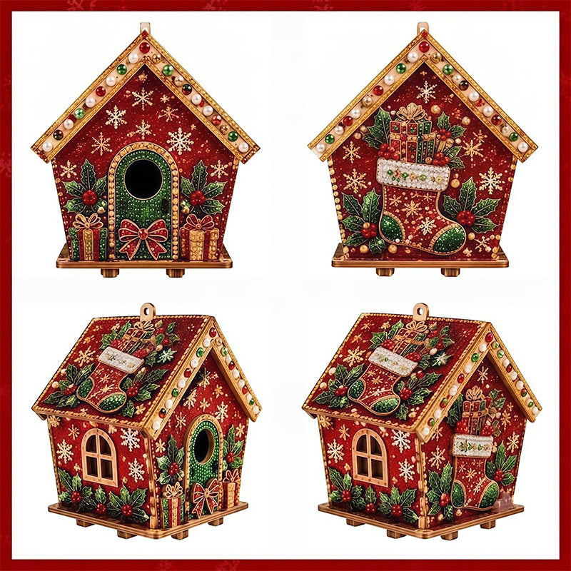 DIY-3D-Lebkuchenhaus-Puzzle aus Holz & Diamond-Art-Set