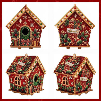DIY-3D-Lebkuchenhaus-Puzzle aus Holz & Diamond-Art-Set