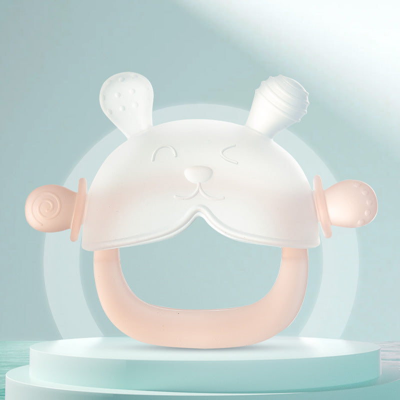 Hasen-Baby-Beißhandschuh – Weicher, BPA-freier Silikon-Beißring mit Anti-Fall-Handgelenkband (3–18 Monate)