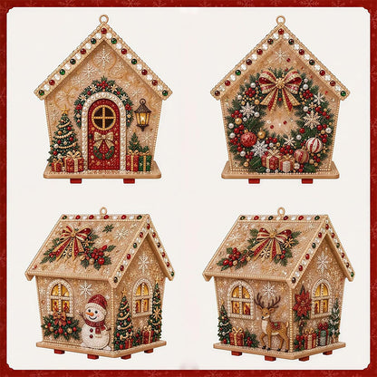 DIY-3D-Lebkuchenhaus-Puzzle aus Holz & Diamond-Art-Set