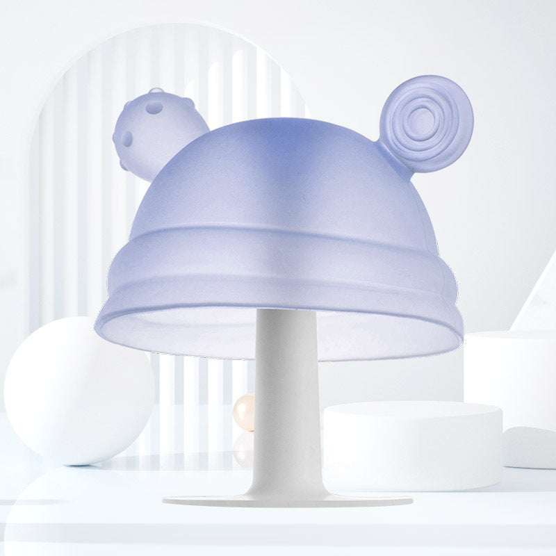 Baby-Beißring in Pilzform aus Silikon für kleine Hände