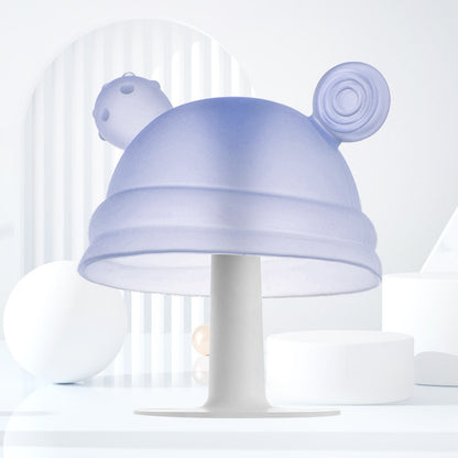 Baby-Beißring in Pilzform aus Silikon für kleine Hände