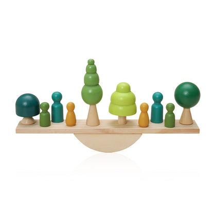 Montessori Balance-Wippe mit Holzsteinen