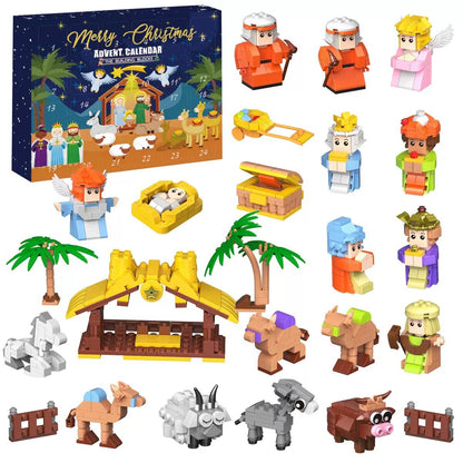 Weihnachtskrippen-Baustein-Adventskalender für Kinder