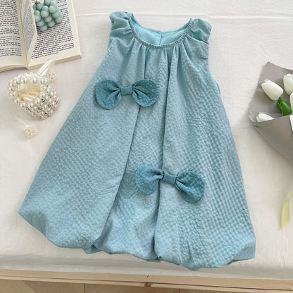 Trendiges 2-teiliges Mädchen-Set – Grünes Outfit mit Schleifen-Details