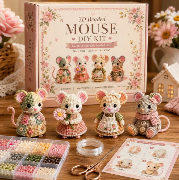 3D-Perlentier-Bastelset – DIY-Set für Mini-Perlenkunst für Anfänger