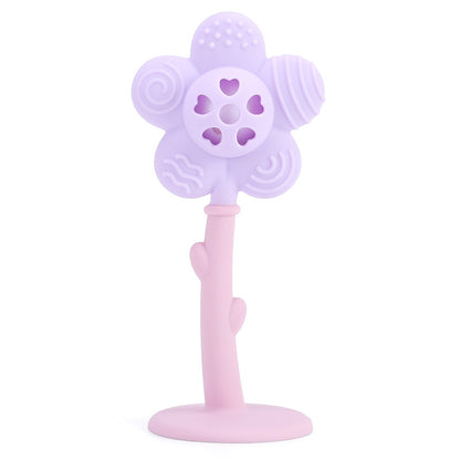 2-in-1 Sonnenblumen-Beißring & Rassel für Babys mit Saugnapfbasis