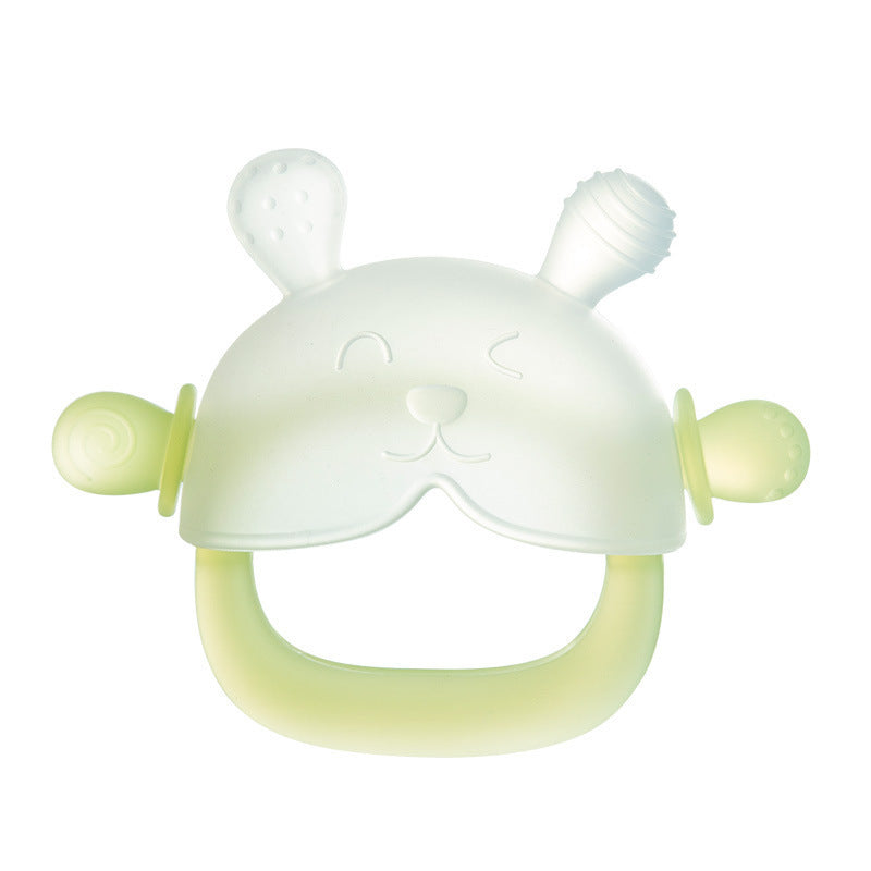 Hasen-Baby-Beißhandschuh – Weicher, BPA-freier Silikon-Beißring mit Anti-Fall-Handgelenkband (3–18 Monate)