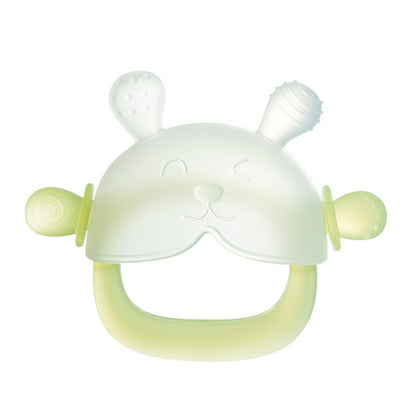 Hasen-Baby-Beißhandschuh – Weicher, BPA-freier Silikon-Beißring mit Anti-Fall-Handgelenkband (3–18 Monate)