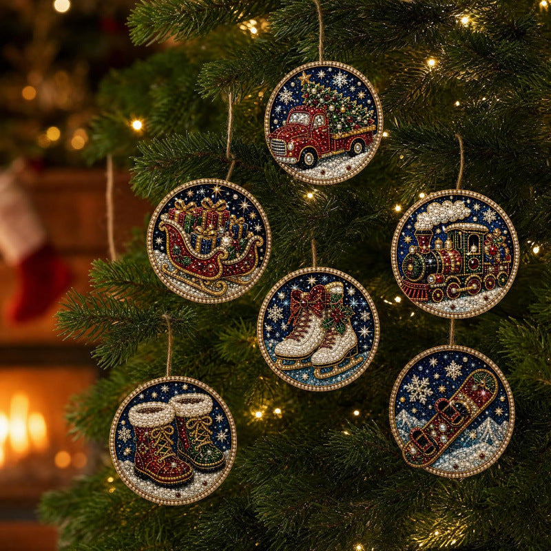 DIY-Weihnachts-Holzanhänger-Diamond-Painting-Set