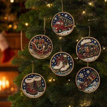 DIY-Weihnachts-Holzanhänger-Diamond-Painting-Set