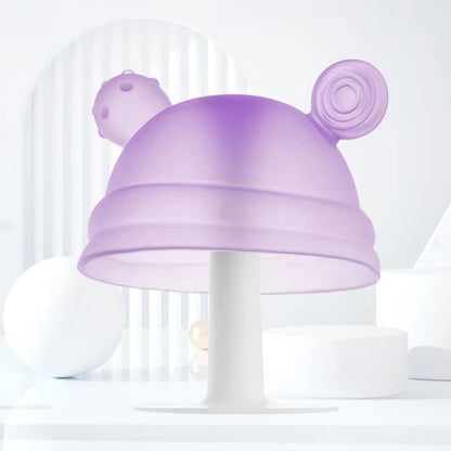 Baby-Beißring in Pilzform aus Silikon für kleine Hände