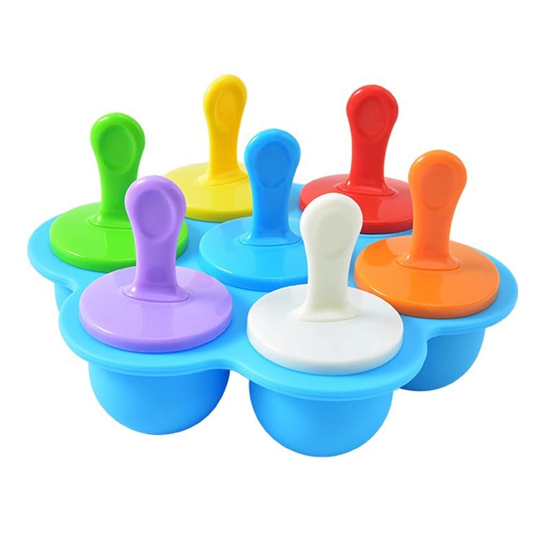 7-teiliges Silikon-Eisformen-Set – Wiederverwendbare Eisformen für Kinder