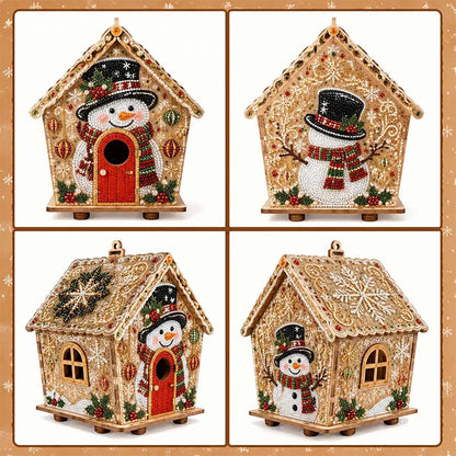 DIY-3D-Lebkuchenhaus-Puzzle aus Holz & Diamond-Art-Set