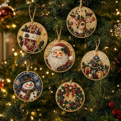 DIY-Weihnachts-Holzanhänger-Diamond-Painting-Set