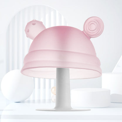 Baby-Beißring in Pilzform aus Silikon für kleine Hände