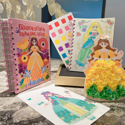 4-in-1 Feenprinzessin-Kunstset für Kinder mit Diamond Painting, Stecktechnik, Stickerei & Aquarell