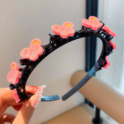 Niedliche Haarclips & Haarbänder für Mädchen mit Blumen-, Erdbeer- & Regenbogen-Anhängern