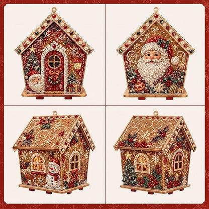 DIY-3D-Lebkuchenhaus-Puzzle aus Holz & Diamond-Art-Set