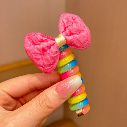 Süßes Spiral-Haargummi-Set für Kinder