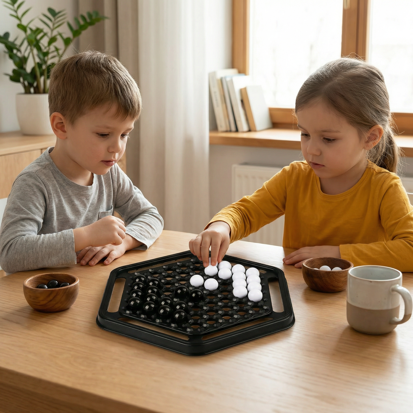 Push-Chess Familien Strategiespiel – Interaktives Logik- & Denkspiel für Kinder