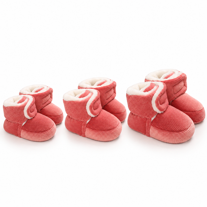 Warme & gemütliche Plüsch-Baby-Booties mit weichen rutschfesten Sohlen