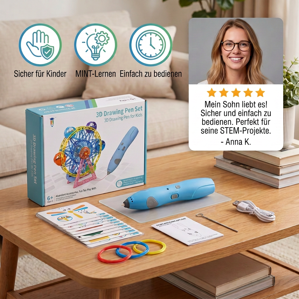 3D-Stift-Set für Kinder mit niedriger Temperatur – Sicheres DIY-STEM-Zeichenset