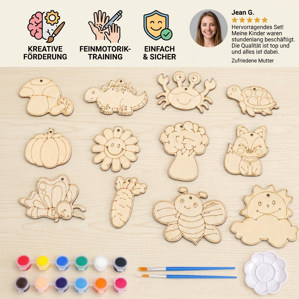 DIY-Holz-Bastelset zum Bemalen & Spielen für Kinder