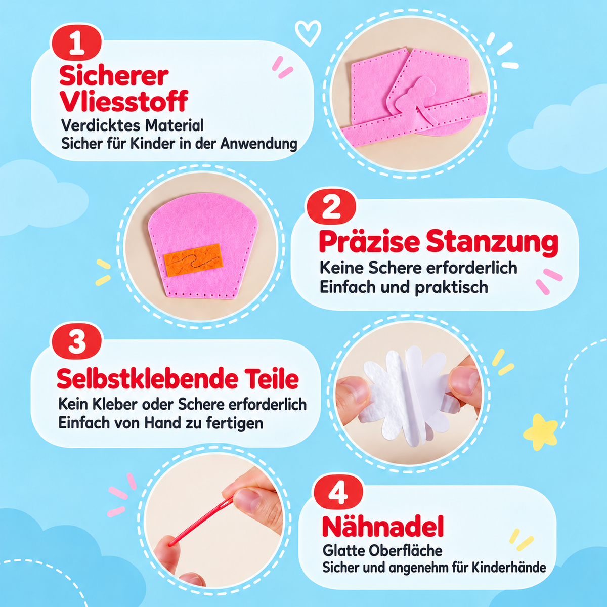 DIY-Niedliches Filz-Handtaschen-Nähset für Kinder