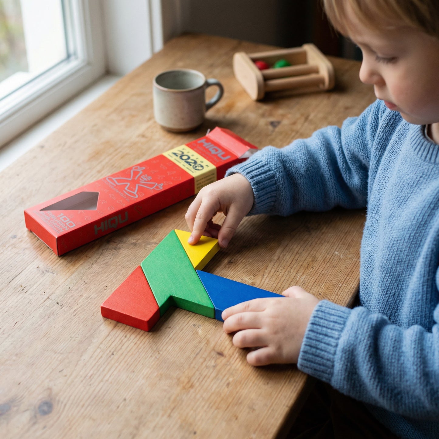 Holz-Tangram Puzzle – Montessori Geometrie- & Lernspiel für Kinder