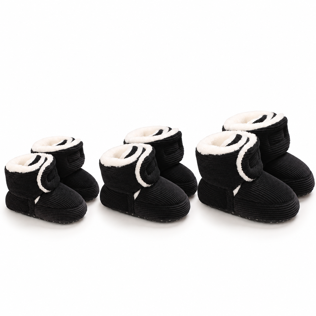 Warme & gemütliche Plüsch-Baby-Booties mit weichen rutschfesten Sohlen