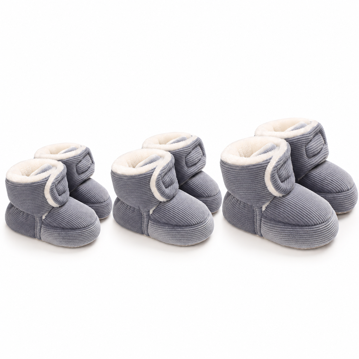 Warme & gemütliche Plüsch-Baby-Booties mit weichen rutschfesten Sohlen