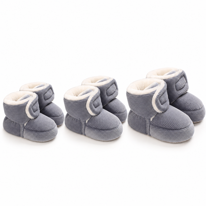 Warme & gemütliche Plüsch-Baby-Booties mit weichen rutschfesten Sohlen