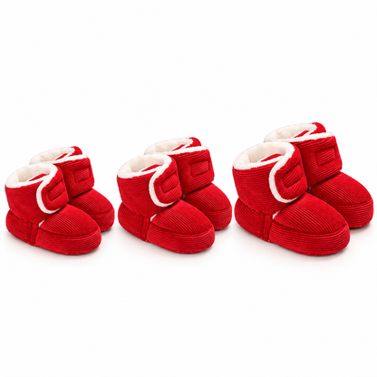 Warme & gemütliche Plüsch-Baby-Booties mit weichen rutschfesten Sohlen